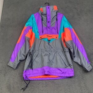 VINTAGE Nevica Ski Jacket Mens Small Survival Coat 90s Colorblock Retro Compass